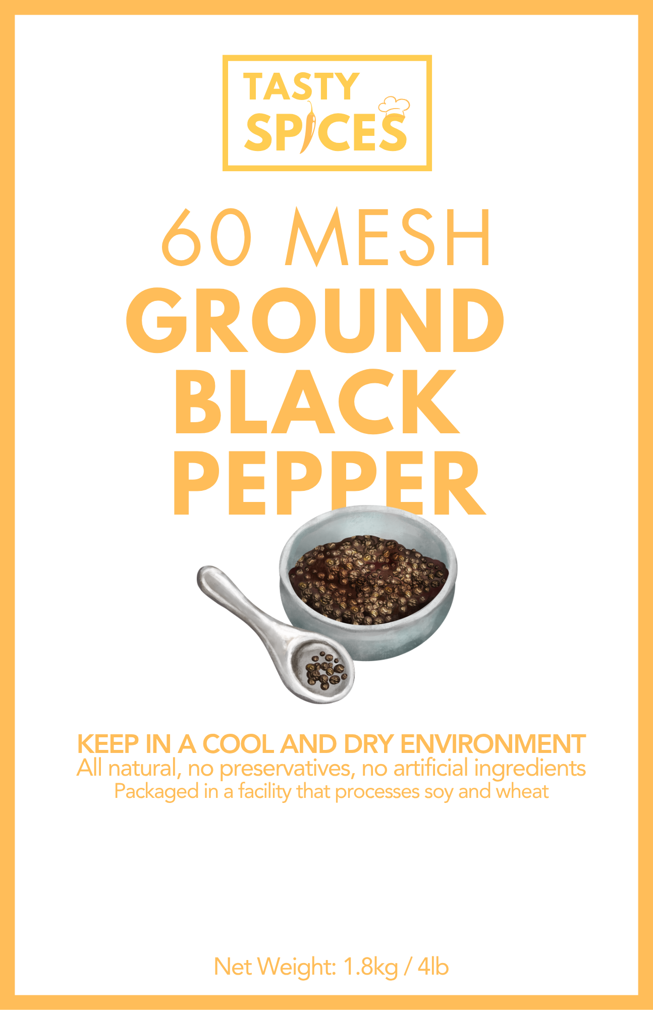 Black Ground Pepper 60 Mesh 4lb